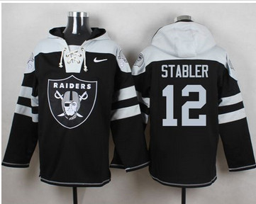 Nike Oakland Raiders #12 Kenny Stabler Black Player Pullover NFL Hoodie