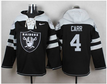 Nike Oakland Raiders #4 Derek Carr Black Player Pullover NFL Hoodie
