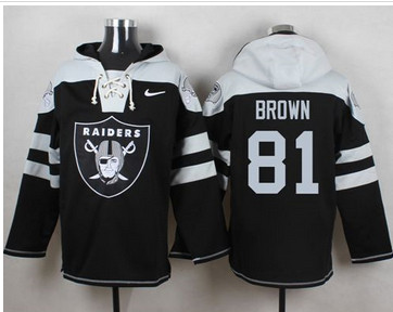 Nike Oakland Raiders #81 Tim Brown Black Player Pullover NFL Hoodie