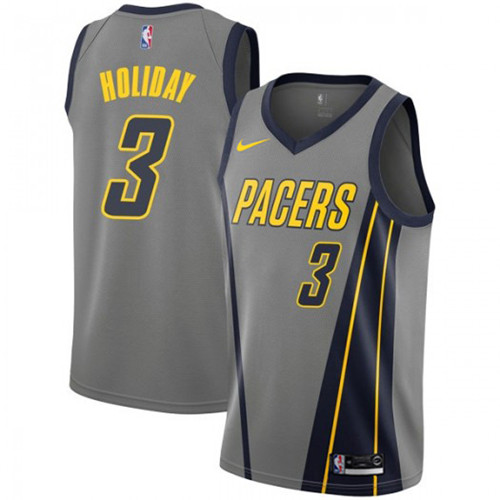 Nike Pacers #3 Aaron Holiday Gray NBA Swingman City Edition 2018 19 Jersey