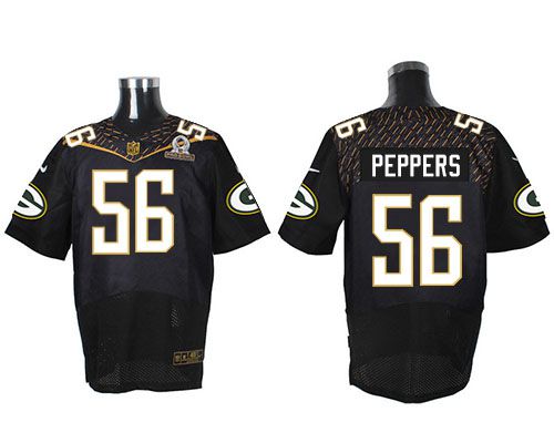 Nike Packers #56 Julius Peppers Black 2016 Pro Bowl Men's Stitched NFL Elite Jersey