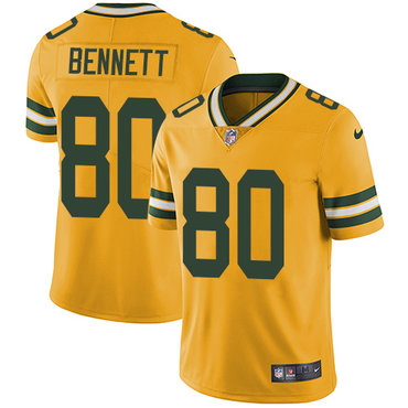 Nike Packers #80 Martellus Bennett Yellow Youth Stitched NFL Limited Rush Jersey