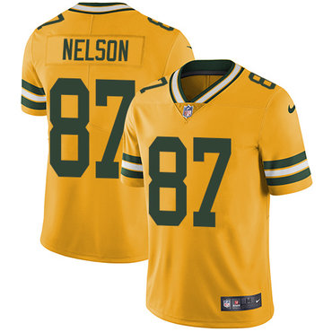 Nike Packers #87 Jordy Nelson Yellow Youth Stitched NFL Limited Rush Jersey