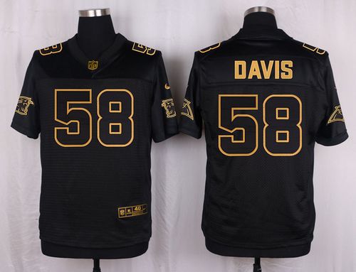 Nike Panthers #58 Thomas Davis Sr Pro Line Black Gold Collection Men's Stitched NFL Elite Jersey
