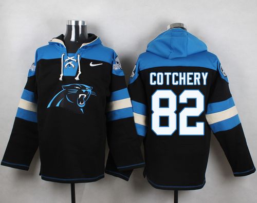 Nike Panthers #82 Jerricho Cotchery Black Player Pullover NFL Hoodie