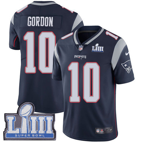 Nike Patriots #10 Josh Gordon Navy Blue Team Color Super Bowl LIII Bound Youth Stitched