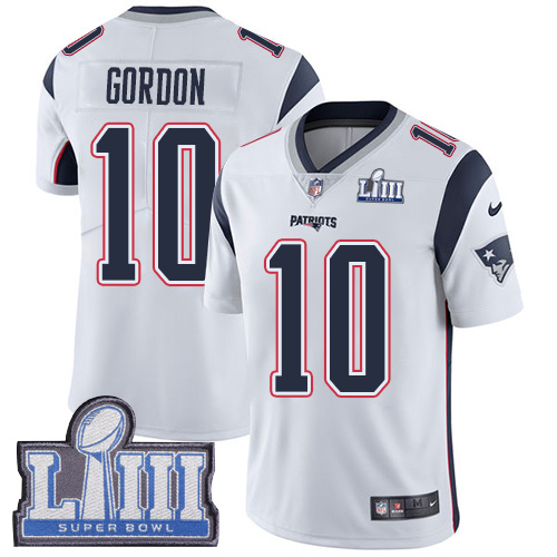 Nike Patriots #10 Josh Gordon White Super Bowl LIII Bound Youth Stitched NFL Vapor