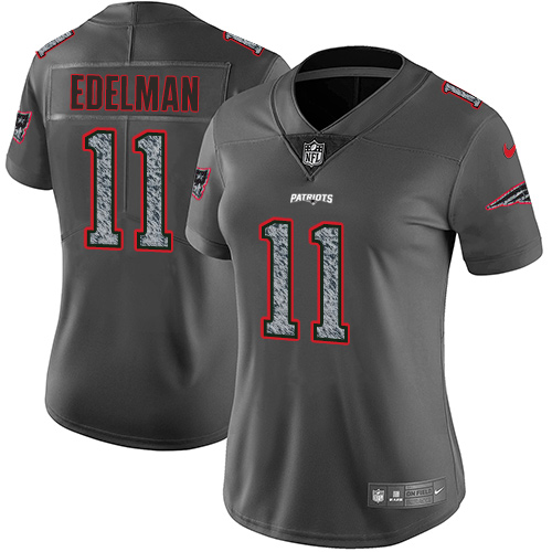 Nike Patriots #11 Julian Edelman Gray Static Women's NFL Vapor Untouchable Game Jersey