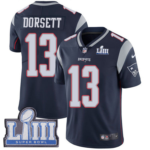 Nike Patriots #13 Phillip Dorsett Navy Blue Team Color Super Bowl LIII Bound Youth Stitched