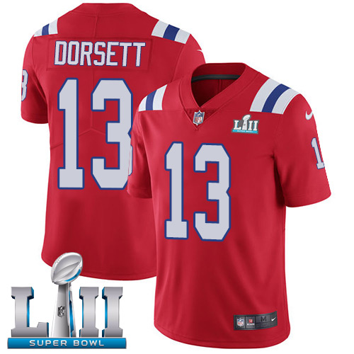 Nike Patriots #13 Phillip Dorsett Red Alternate Super Bowl LII Youth Stitched NFL Vapor Untouchable Limited Jersey