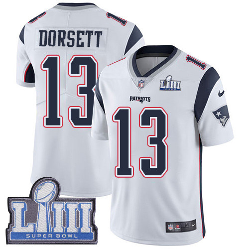 Nike Patriots #13 Phillip Dorsett White Super Bowl LIII Bound Youth Stitched NFL Vapor