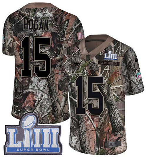 Nike Patriots #15 Chris Hogan Camo Super Bowl LIII Bound Men's Stitched NFL Limited Rush Realtree Jersey