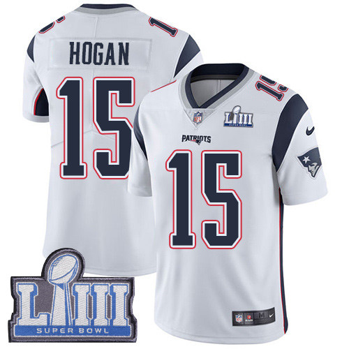 Nike Patriots #15 Chris Hogan White Super Bowl LIII Bound Youth Stitched NFL Vapor