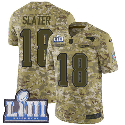 Nike Patriots #18 Matt Slater Camo Super Bowl LIII Bound Youth Stitched NFL Limited 2018