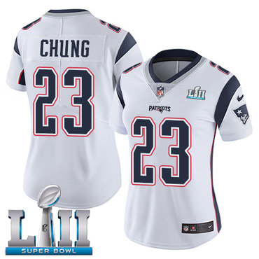 Nike Patriots #23 Patrick Chung White Super Bowl LII Women's Stitched NFL Vapor Untouchable Limited Jersey