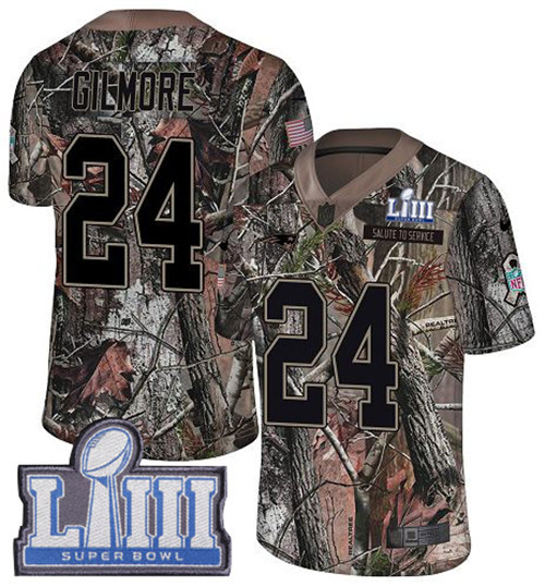 Nike Patriots #24 Stephon Gilmore Camo Super Bowl LIII Bound Youth Stitched NFL