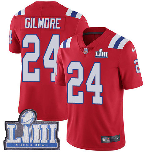 Nike Patriots #24 Stephon Gilmore Red Alternate Super Bowl LIII Bound Youth Stitched