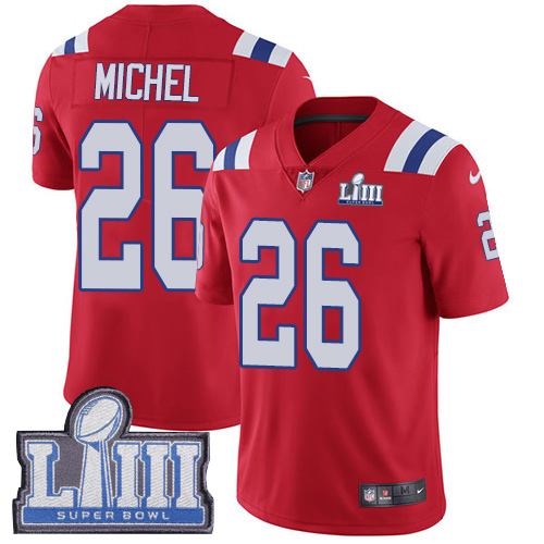 Nike Patriots #26 Sony Michel Red Alternate Super Bowl LIII Bound Youth Stitched NFL Vapor