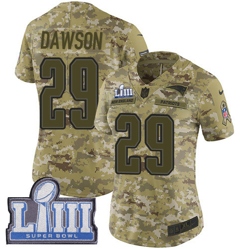 Nike Patriots #29 Duke Dawson Camo Super Bowl LIII Bound Women's Stitched NFL Limited 0