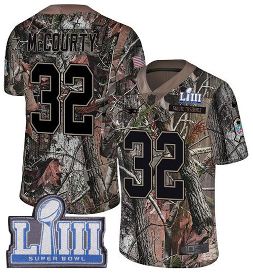 Nike Patriots #32 Devin McCourty Camo Super Bowl LIII Bound Youth Stitched NFL Limited Rush