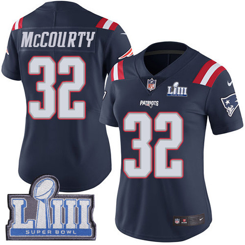 Nike Patriots #32 Devin McCourty Navy Blue Super Bowl LIII Bound Women's Stitched NFL Limited