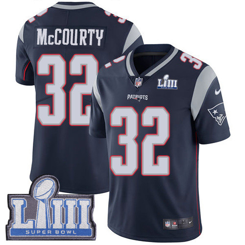 Nike Patriots #32 Devin McCourty Navy Blue Team Color Super Bowl LIII Bound Youth Stitched