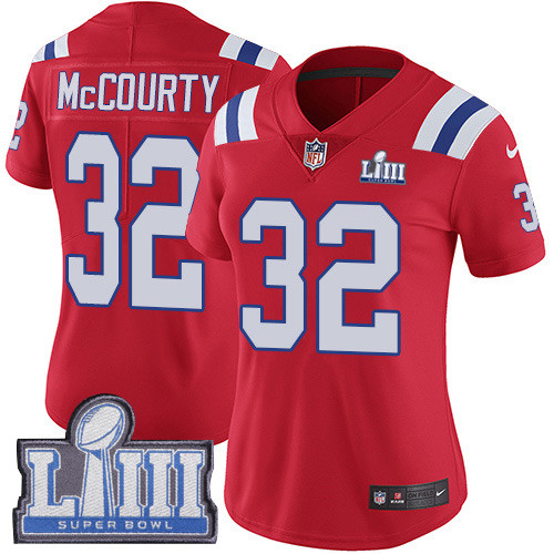 Nike Patriots #32 Devin McCourty Red Alternate Super Bowl LIII Bound Women's Stitched NFL