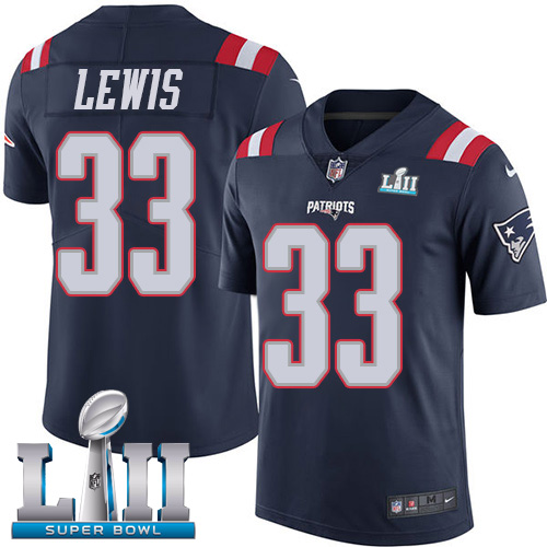 Nike Patriots #33 Dion Lewis Navy Blue Super Bowl LII Youth Stitched NFL Limited Rush Jersey