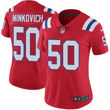 Nike Patriots #50 Rob Ninkovich Red Alternate Women's Stitched NFL Vapor Untouchable Limited Jersey