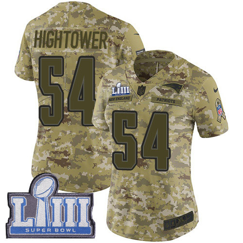 Nike Patriots #54 Dont'a Hightower Camo Super Bowl LIII Bound Women's Stitched NF 0