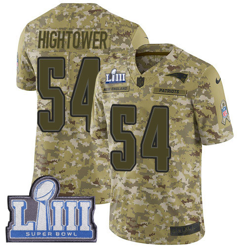 Nike Patriots #54 Dont'a Hightower Camo Super Bowl LIII Bound Youth Stitched NFL 0