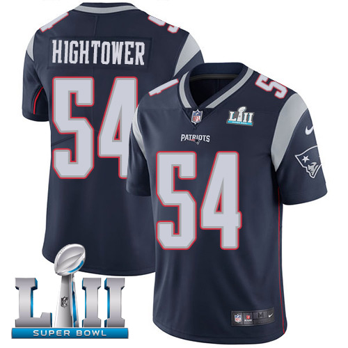 Nike Patriots #54 Dont'a Hightower Navy Blue Team Color Super Bowl LII Youth Stitched NFL Vapor Untouchable Limited Jersey