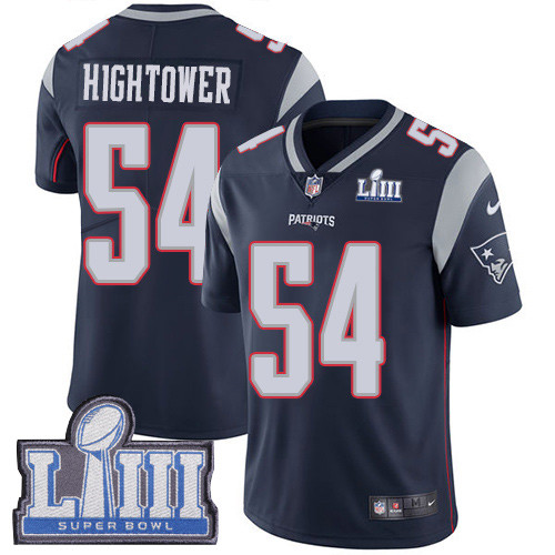 Nike Patriots #54 Dont'a Hightower Navy Blue Team Color Super Bowl LIII Bound Youth