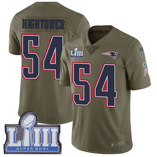 Nike Patriots #54 Dont'a Hightower Olive Super Bowl LIII Bound Youth Stitched NFL