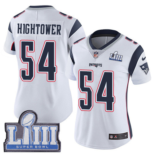 Nike Patriots #54 Dont'a Hightower White Super Bowl LIII Bound Women's Stitched NFL