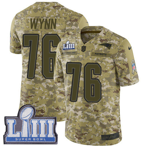Nike Patriots #76 Isaiah Wynn Camo Super Bowl LIII Bound Youth Stitched NFL Limited 2018