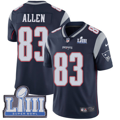 Nike Patriots #83 Dwayne Allen Navy Blue Team Color Super Bowl LIII Bound Youth Stitched