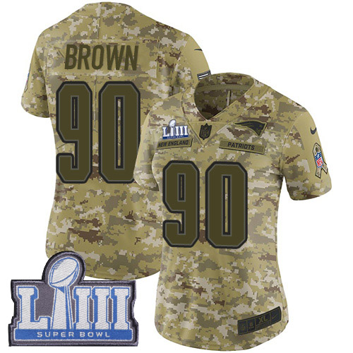 Nike Patriots #90 Malcom Brown Camo Super Bowl LIII Bound Women's Stitched NFL Limited  0