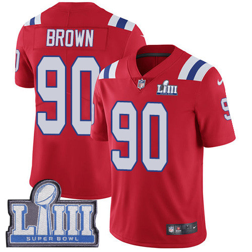 Nike Patriots #90 Malcom Brown Red Alternate Super Bowl LIII Bound Youth Stitched NFL Vapor