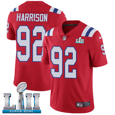 Nike Patriots #92 James Harrison Red Alternate Super Bowl LII Youth Stitched NFL Vapor Untouchable Limited Jersey