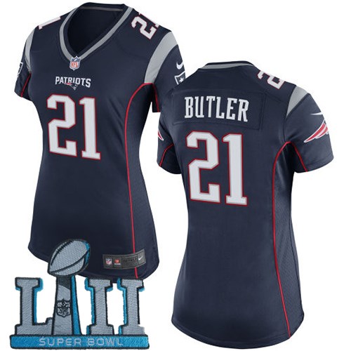 Nike Patriots 12 Tom Brady Navy Women 2018 Super Bowl LII Game Jersey