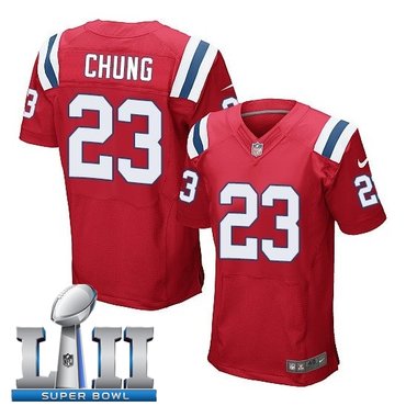 Nike Patriots 23 Patrick Chung Red 2018 Super Bowl LII Elite Jersey