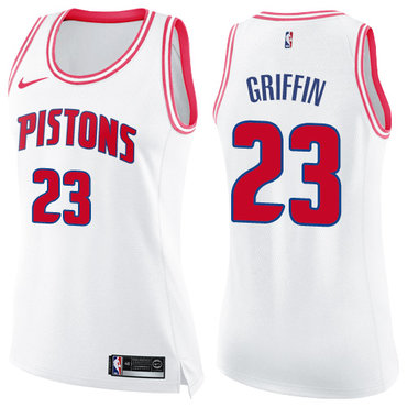 Nike Pistons #23 Blake Griffin White Pink Women's NBA Swingman Fashion Jersey