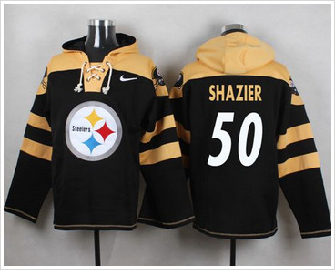 Nike Pittsburgh Steelers #50 Ryan Shazier Black Player Pullover NFL Hoodie