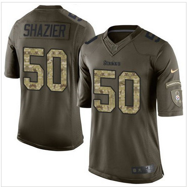 Nike Pittsburgh Steelers #50 Ryan Shazier Green Men's Stitched NFL Limited Salute to Service Jersey