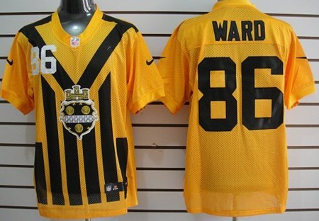 Nike Pittsburgh Steelers #53 Maurkice Pouncey 1933 Yellow Throwback Jersey 