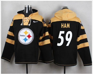 Nike Pittsburgh Steelers #59 Jack Ham Black Player Pullover NFL Hoodie