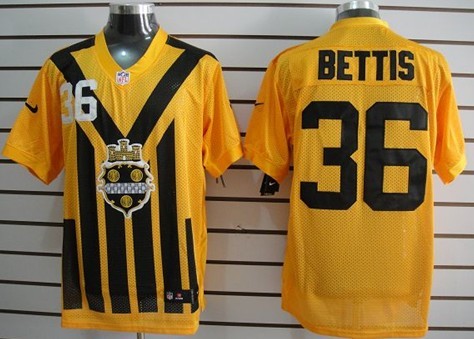Nike Pittsburgh Steelers #7 Ben Roethlisberger 1933 Yellow Throwback Jersey 