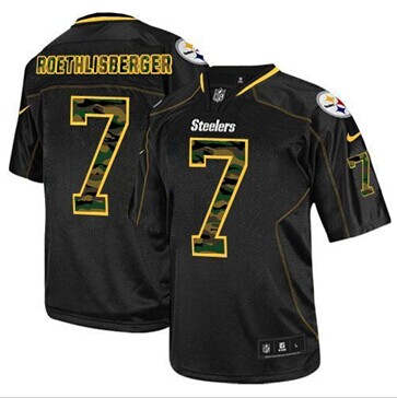 Nike Pittsburgh Steelers #7 Ben Roethlisberger Black NFL Elite Camo Fashion Jersey