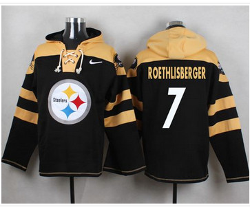 Nike Pittsburgh Steelers #7 Ben Roethlisberger Black Player Pullover NFL Hoodie